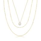 Colar Triplo com Pingente de Gota em Zircônia e Banho de Ouro 18k