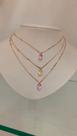 Colar Triplus com cristal Rosa e amarelo