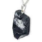 Colar Turmalina Preta Bruto Natural Montagem Pino Prata 950 Colar Turmalina Preta Bruto Natural Montagem Pino Prata 950