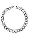 Colar U7 Chunky Cuban Link Chain Prateado em Aço Inoxidável