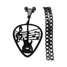 Colar Unissex De Aço Inoxidável Com Pingente De Palheta De Guitarra Estilo Punk Rock E Nota Musical Colar Unissex De Aço Inoxidável Com Pingente De Palheta De Guitarra Estilo Punk Rock E Nota Musical
