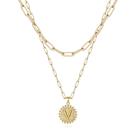 Colar Ursteel banhado a ouro 14K, em camadas, letra V, gargantilha