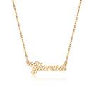 Colar Ursteel Gianna, Placa de Nome Personalizada Banhada a Ouro 14K para Mulheres