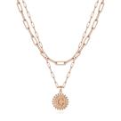 Colar Ursteel Initial C banhado a ouro rosa em camadas de 45 cm