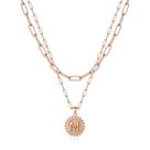 Colar Ursteel Initial M banhado a ouro rosa em camadas de 46 cm