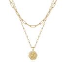 Colar Ursteel K Initial banhado a ouro 14K em camadas de 36 cm Colar Ursteel K Initial banhado a ouro 14K em camadas de 36 cm