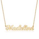 Colar Ursteel Madeline, Placa de Nome Personalizada Banhada a Ouro 14K para Mulheres