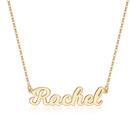 Colar Ursteel Rachel, Placa de Nome Personalizada Banhada a Ouro 14K para Mulheres Colar Ursteel Rachel, Placa de Nome Personalizada Banhada a Ouro 14K para Mulheres