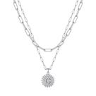 Colar Ursteel Silver Paperclip Chain Layered Initial C Colar Ursteel Silver Paperclip Chain Layered Initial C