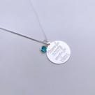 Colar Veneziana 45Cm Com Ponto De Luz Verde Turmalina 4mm e Medalha Nunca Foi Sorte 18mm Folheado a Prata