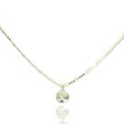 Colar Veneziana 45cm Ponto Luz Redondo Zirconia Prata 925