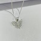Colar veneziana borboleta cravejada - Banhado em prata 925