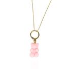 Colar veneziana c/ urso rosa