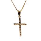 Colar Veneziana com pingente de Cruz banhado a ouro 18k
