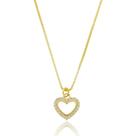 Colar veneziana coração cravejado cristal - Banhado em ouro 18k