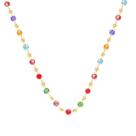 Colar Veneziana Miçangas Coloridas E Bolinhas Folheado
