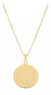 Colar Veneziana Pai Nosso Feminina Medalha Salmos Religioso Banho a Ouro 18k 45cm
