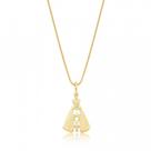 Colar veneziana pingente Nossa Senhora 20mm - Banhado em ouro 18k