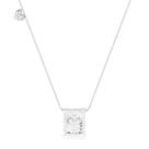 Colar veneziana placa cruz cravejada e coração lateral - Banhado em prata 925
