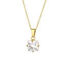Colar veneziana ponto de luz quadrado cristal 6mm 45cm - Banhado em ouro 18k