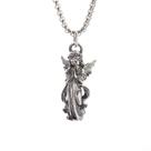 Colar vintage com pingente de anjo com mãos em oração para mulheres