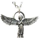 Colar vintage com pingente de asa de anjo com cadeira de aço titânio