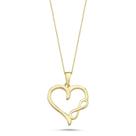 Colar Wish Carat Infinity Heart em ouro real 14k 18 polegadas