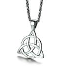 Colar Yao0dianxku Triquetra Knot com pingente em prata celta