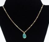 Colar Zircônia Verde Brilhante Banhado em Ouro 18K