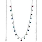 Colar Zircônias Coloridas Ajustável em Prata Colar Zircônias Coloridas Ajustável em Prata