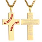 Colar Zocomi Baseball Cross com pingente de 4,5x3cm dourado