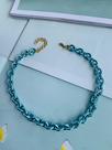 Colares banhados corrente colorida azul bebê Maxi candy colors tons pasteis
