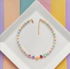 Colares chocker com pérolas coloridas miçangas de frutas infantil Colares chocker com pérolas coloridas miçangas de frutas infantil