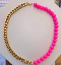 Colares chocker Duo metade miçangas metade corrente folheado a Ouro