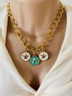 Colares chocker modelo de estrela tripla verniz italiano