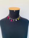 Colares choker banhado colar com pingentes diversos coloridos