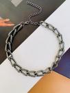 Colares choker folheado a Ródio Negro tendência Maximalismo