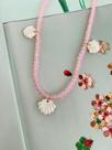 Colares choker miçangas cristal rosinha Rosa bebê Conchas perolada