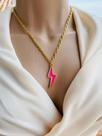 Colares choker modelo de raio esmaltado folheado a ouro