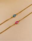 Colares choker modelo esmaltado olho grego verniz italiano