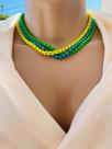Colares choker modelo veneziana redonda Brasil folheado