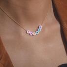 Colares chokers miçangas coração corrente folheado a Ouro