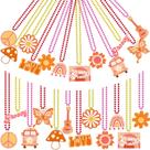 Colares Huquary Groovy Beaded 48 peças metálicos retrô hippie Colares Huquary Groovy Beaded 48 peças metálicos retrô hippie