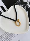 Colares modelo choker mosquetão ferradura com rosca fecho frontal folheado