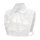 Colarinho falso em estilo vitoriano, chiffon com babados para mulheres e meninas