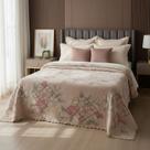 Colcha Aveludada Queen C/relevo Jolitex Piacere bege 220x240