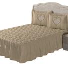 Colcha Babado Casal Kit Bordado Realeza Cobre Leito Forro