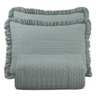 Colcha Babado King Fluffy 3pçs 100% Poliéster - Cinza