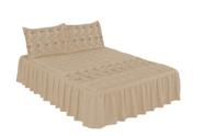 Colcha Bordada Matelada Cama Casal Padrão Toque Macio - DIVA AVELÃ