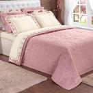 Colcha Cama Queen 03 Peças Micropercal 180 Fios Yasmin Rosê